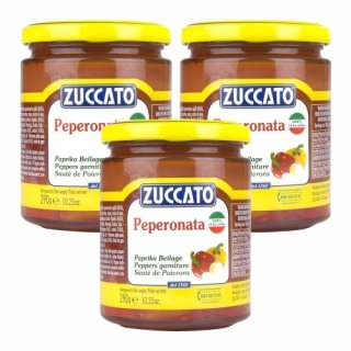 3x Zuccato Antipasti Peperonata "Paprika Beilage", 290 g