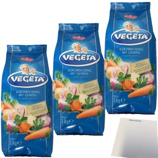 Podravka Vegeta Gewürzmischung mit Gemüse 3er Pack (3x1kg Beutel) + usy Block