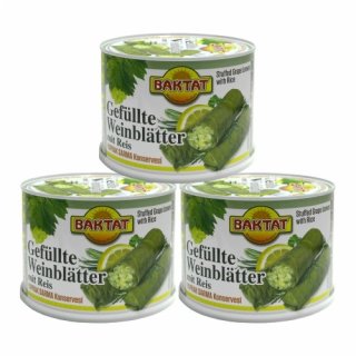 3x Baktat Gefüllte Weinblätter mit Reis, 1900 g