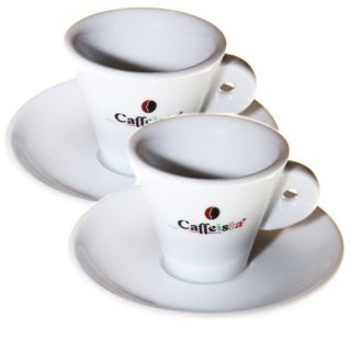 Caffeista Espresso Set, 2 Tassen & Untertassen, weiß, 70 ml