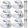 3x Caffeista Espresso Set, 2 Tassen & Untertassen + 2 Espressolöffel, weiß, 70 ml