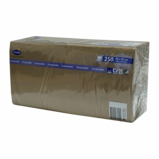 Duni Zelltuch Servietten 3lagig 40x40 cm Café, 250 Stck.