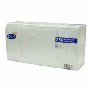 Duni Zelltuch Servietten 3lagig 40x40 cm weiß 1/8 Falz, 250 Stck.