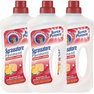 3x Chante Clair Sgrassatore Pavimenti Marsiglia e Limone "Bodenreiniger Marsiglia mit Limone", 750 ml