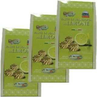 3x Aida Bio Paste Di Mandorla al Limone "Mandelgebäck/Mandelkekse mit Zitrone", 250 g