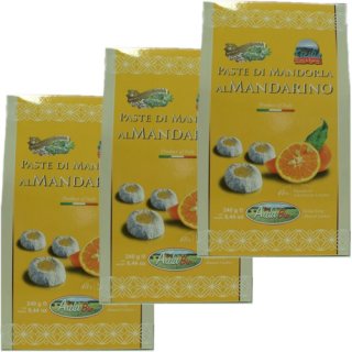 3x Aida Bio Paste Di Mandorla al Mandarino "Mandelgebäck/Mandelkekse mit Mandarine", 250 g