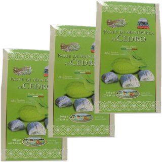 3x Aida Bio Paste Di Mandorla al Cedro "Mandelgebäck/Mandelkekse mit Zitronazitrone", 250 g