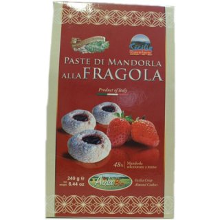 Aida Bio Paste Di Mandorla alla Fragola "Mandelgebäck/Mandelkekse mit Erdbeere", 250 g