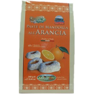 Aida Bio Paste Di Mandorla all Arancia "Mandelgebäck/Mandelkekse mit Orange", 250 g