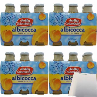 Jolly Colombani Albicocca succo e Polpa Aprikosennektar 4er Pack (4x 6x125ml Flasche) + usy Block