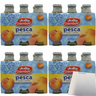 Jolly Colombani Pesca succo e Polpa Pfirsichnektar 4er Pack (4x6x125ml Flasche) + usy Block