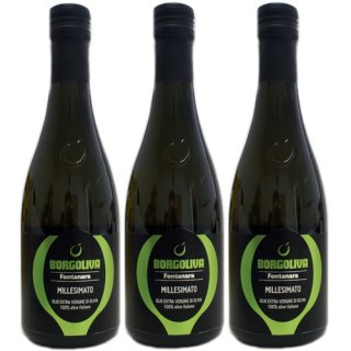 3x Fontanara Olivenöl Extra Vergine Borgoliva "Millesimato" 100% italiano, 500 ml