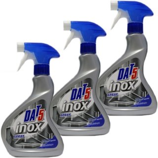 3x Dat 5 Inox Spray "Edelstahlreiniger" italienischer Edelstahl-Reiniger, 500 ml