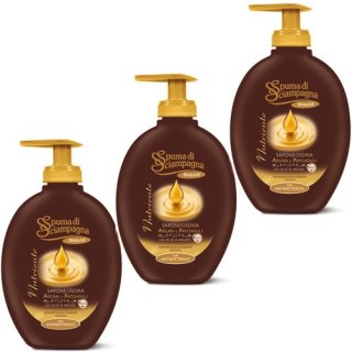 3x Spuma di Sciampagna Seifenspender "Flüssigseife Argan & Patchouli", 250 ml
