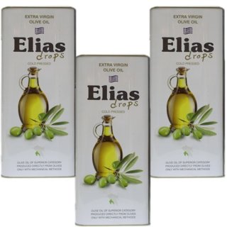 3x Elias Olivenöl "Natives Olivenöl Extra Kalamatas" aus Griechenland, 5 Liter