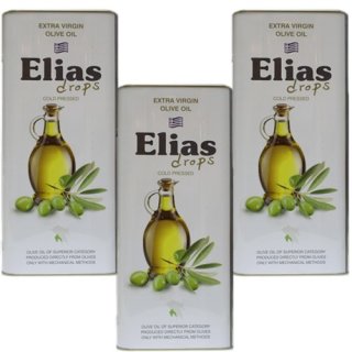 3x Elias Olivenöl "Natives Olivenöl Extra Kalamatas" aus Griechenland, 5 Liter