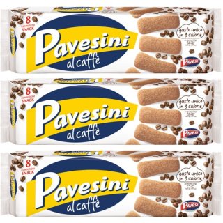 3x Pavesi Pavesini Kekse al Caffé Biscuits "Biskuits mit Kaffee", 200 g