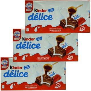 3x Ferrero Kinder "Delice" Küchlein mit schokolade und milch, 10 x 42 g