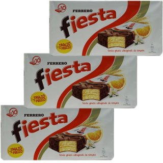 3x Ferrero "Fiesta" Küchlein mit schokolade und Orange, 10 x 40 g