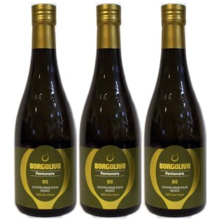 3x Fontanara Olivenöl Extra Vergine Borgoliva "Biologico" 100% italiano, 500 ml
