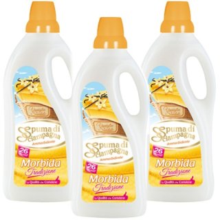 3x Spuma di Sciampagna Weichspüler "Weiche Tradition" Vanille & Sandelholz, 1560 ml