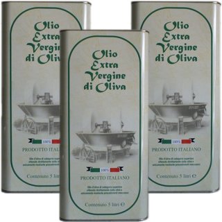 3x Olivenöl "Olio Extra Vergine Di Oliva", 5 Liter
