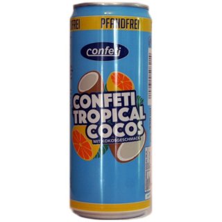Confeti "Tropical Cocos" mit Kokosgeschmack Molkegetränk, 24x 330 ml