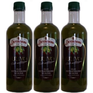 3x Dentamaro Olivenöl Extra Vergine "L´ulivo Gusto Mediterraneo", 1000 ml