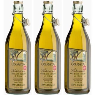 3x Colavita Olivenöl Extra Vergine "Il Tradizionale" 100% Italiano, 1000 ml