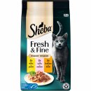 Sheba Fresh & Fine in Sauce mit Huhn, Lachs & Truthahn VPE (6x6x50g Beutel)