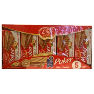 Gastone Lago Elledi Poker Nocciola "Haselnusswaffeln", 5x 45 g