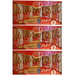 3x Gastone Lago Elledi Poker Nocciola "Haselnusswaffeln", 5x 45 g