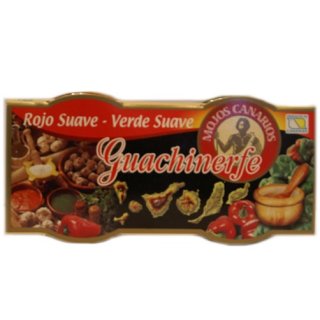 Mojos Canarios Guachinerfe Rojo Suave Verde Suave "Milde Papriksaucen", 2x 120 ml