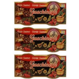 3x Mojos Canarios Guachinerfe Rojo Suave Verde Suave "Milde Papriksaucen", 2x 120 ml