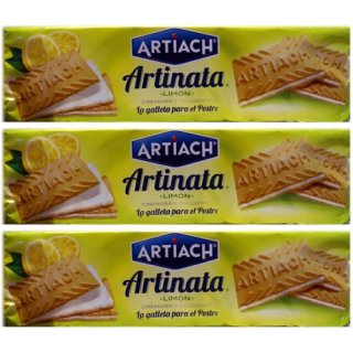 3x Artiach Artinata Limón "Waffeln mit Limonencreme", 210 g