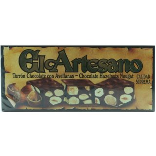 El Artesano Turrón Chocolate con Avellanas "Schokoladen Haselnuss Nougat", 200g