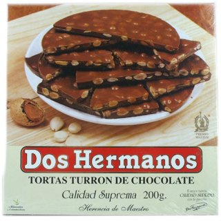 Dos Hermanos Tortas "Schokoladen-Mandel Nougat Rund", 200g