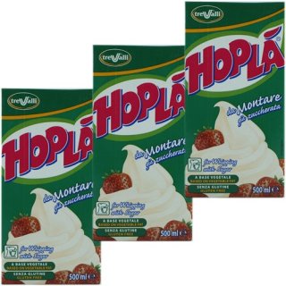 3x Trevalli Panna Hopla da Montare gia Zuccherata "Süße Sahne", 500 ml