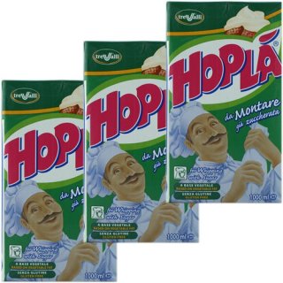 3x Trevalli Panna Hopla da Montare gia Zuccherata "Süße Sahne", 1000 ml