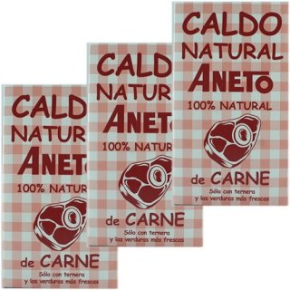 3x Aneto Caldo Natural de Carne "Fleischbrühe", 1000 ml