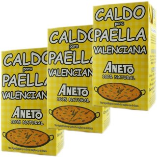 3x Aneto Caldo para Paella "Brühe für Paella nach Valencianischer Art", 1000 ml