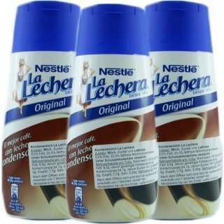 3x Nestle Leche Condensada "La Lechera" gezuckerte Kondensmilch, 450 g