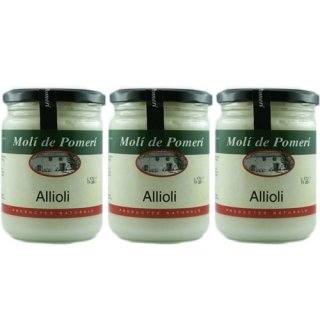 3x Molí de Pomerí Allioli mit Olivenöl "Aioli Knoblauchmayonnaise", 440 ml