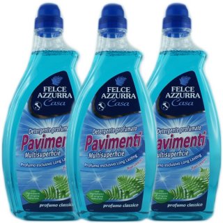 3x Felce Azzurra Pavimenti Multisuperficie "Bodenreiniger Classico", 1000 ml