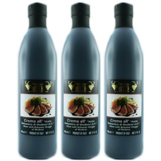 3x Bellei Crema all Balsamico di Modena "Balsamico Creme" aus Modena, 500 ml