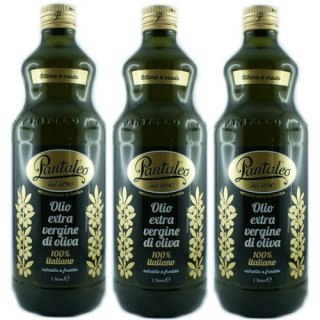 3x Pantaleo Olio Extra Vergine di Oliva "100% italiano", 1000 ml
