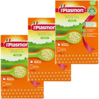 3x Plasmon Babynudeln Pastina "Astrini" ab 6 Monate, 340 g