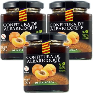 3x Agromallorca Confitura de Albaricoque "Aprikosenmarmelade" aus Mallorca, 235 g