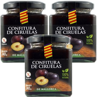 3x Agromallorca Confitura de Ciruelas "Pflaumenmarmelade" aus Mallorca, 235 g