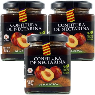3x Agromallorca Confitura de Nectarina "Nektarinenmarmelade" aus Mallorca, 235 g